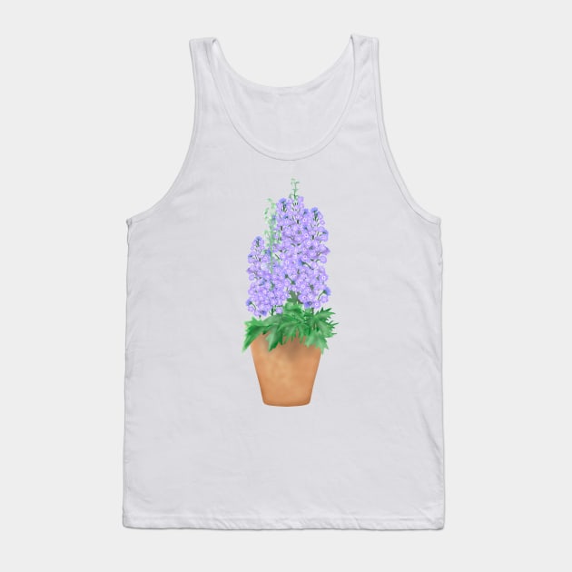 Violet delphiniums in a pot Tank Top by Amalus-files